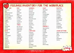 feelings list - workplace